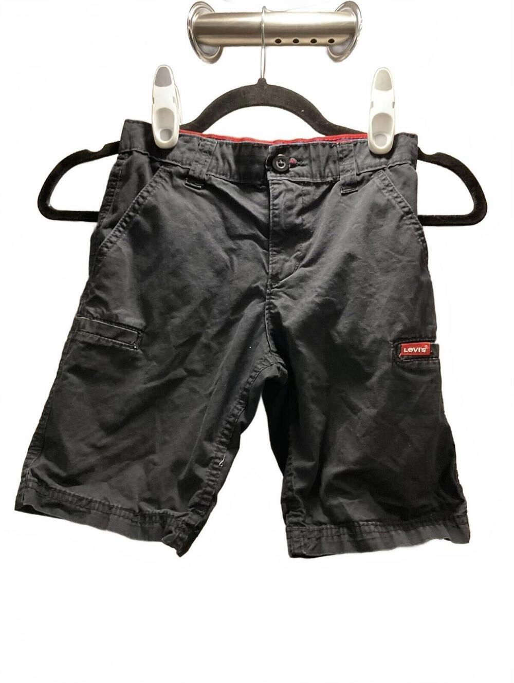 Levis Boys Black Shorts /red Labels Size 7 Reg